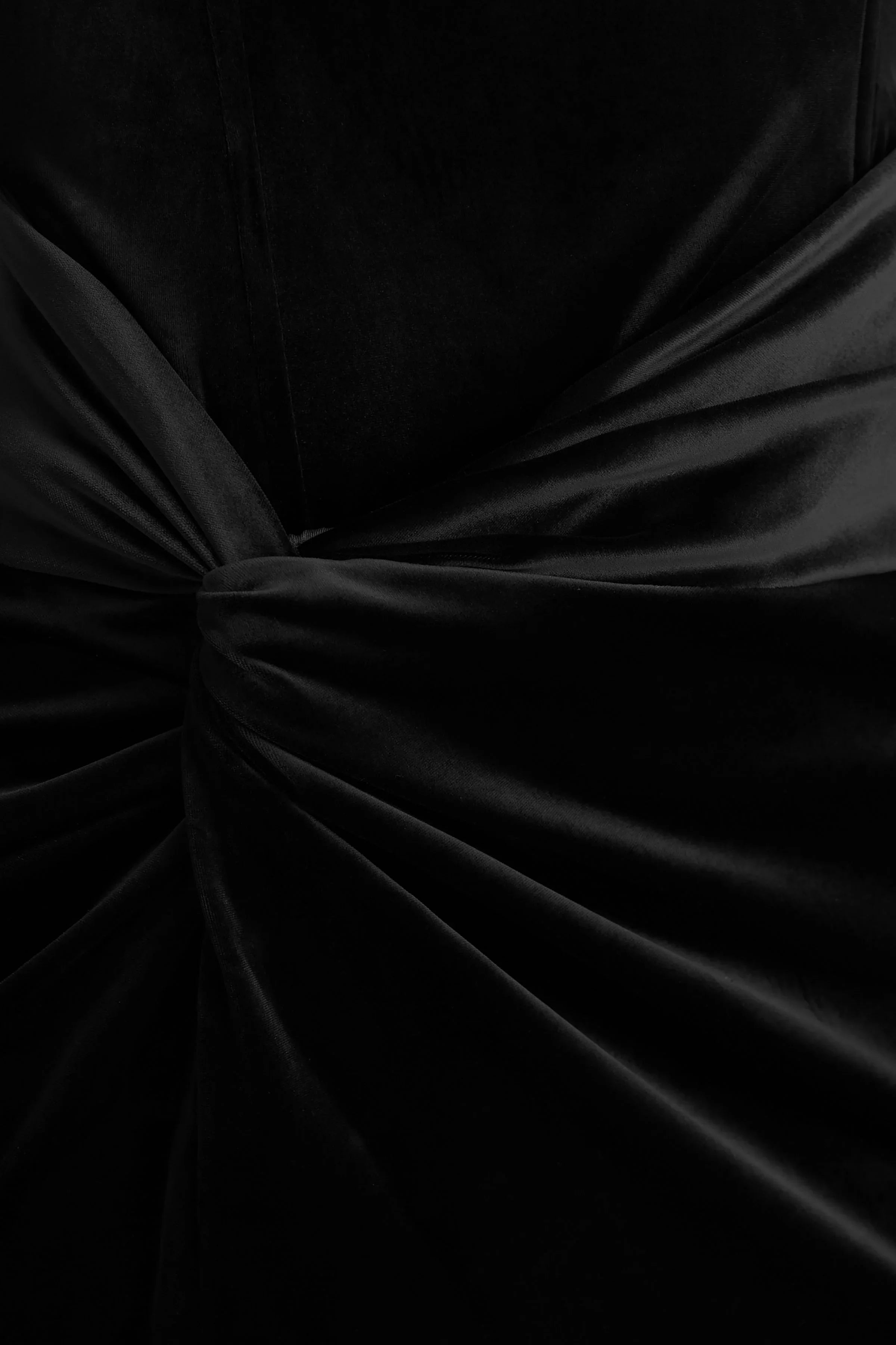 Fay Black Velvet Corset Style Knot Maxi Dress