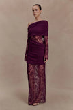 Luxie Lace Knit Maxi Dress Plum