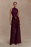 Hadleigh Sleeveless Slinky Top Burgundy