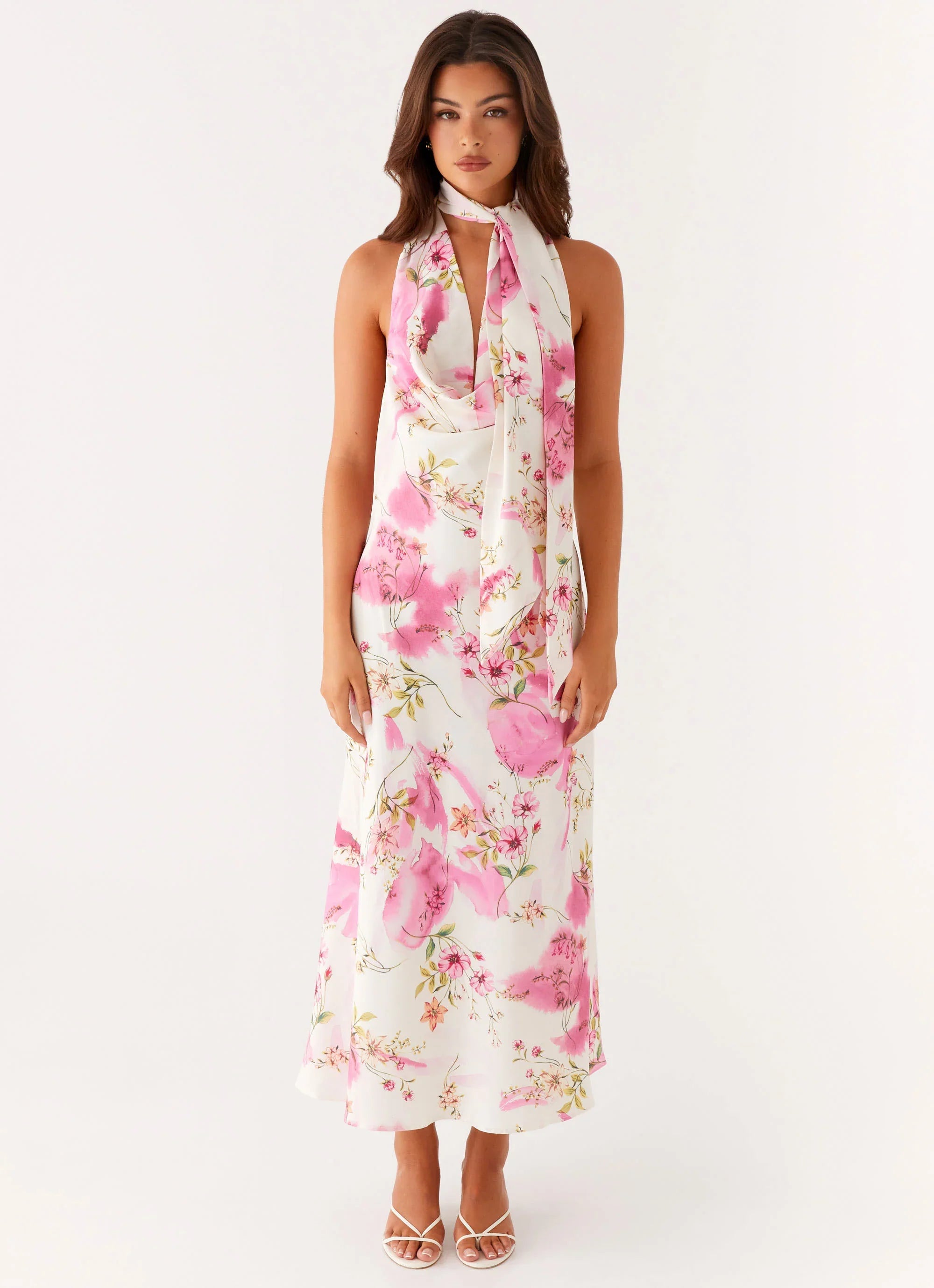 Jensen Midi Dress Ivory Floral Print