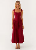Emmalina Midi Dress Deep Red