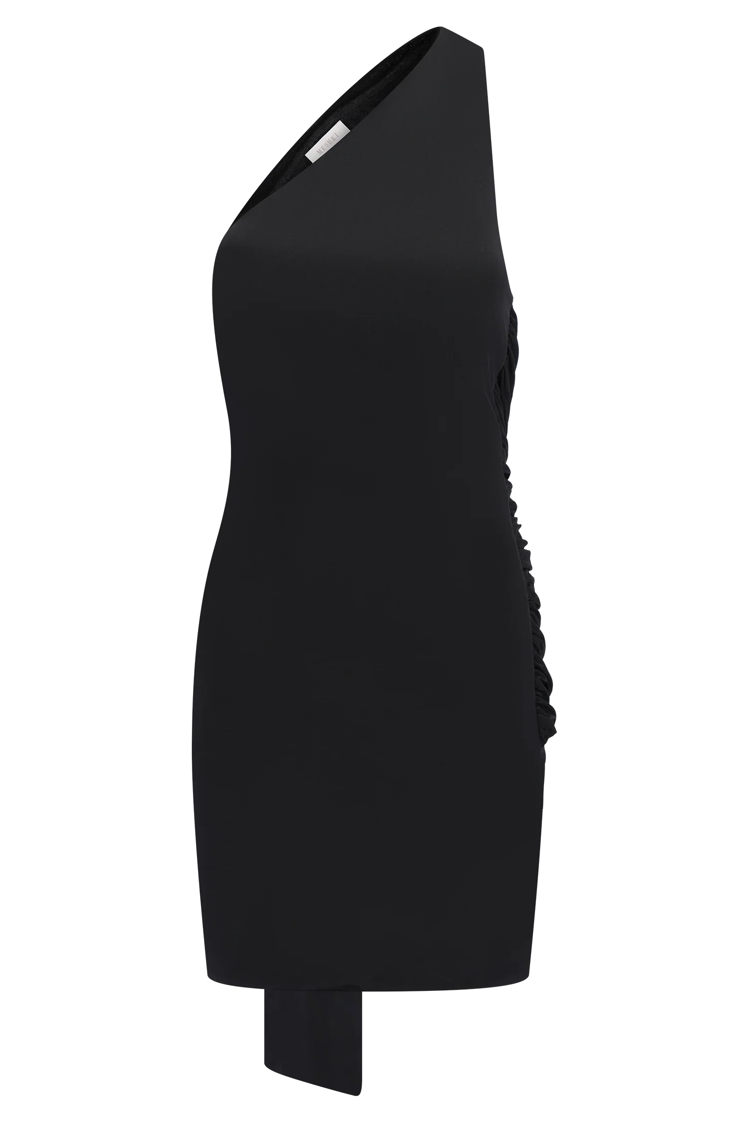 Claudette Slinky Mini Dress With Hardware Black