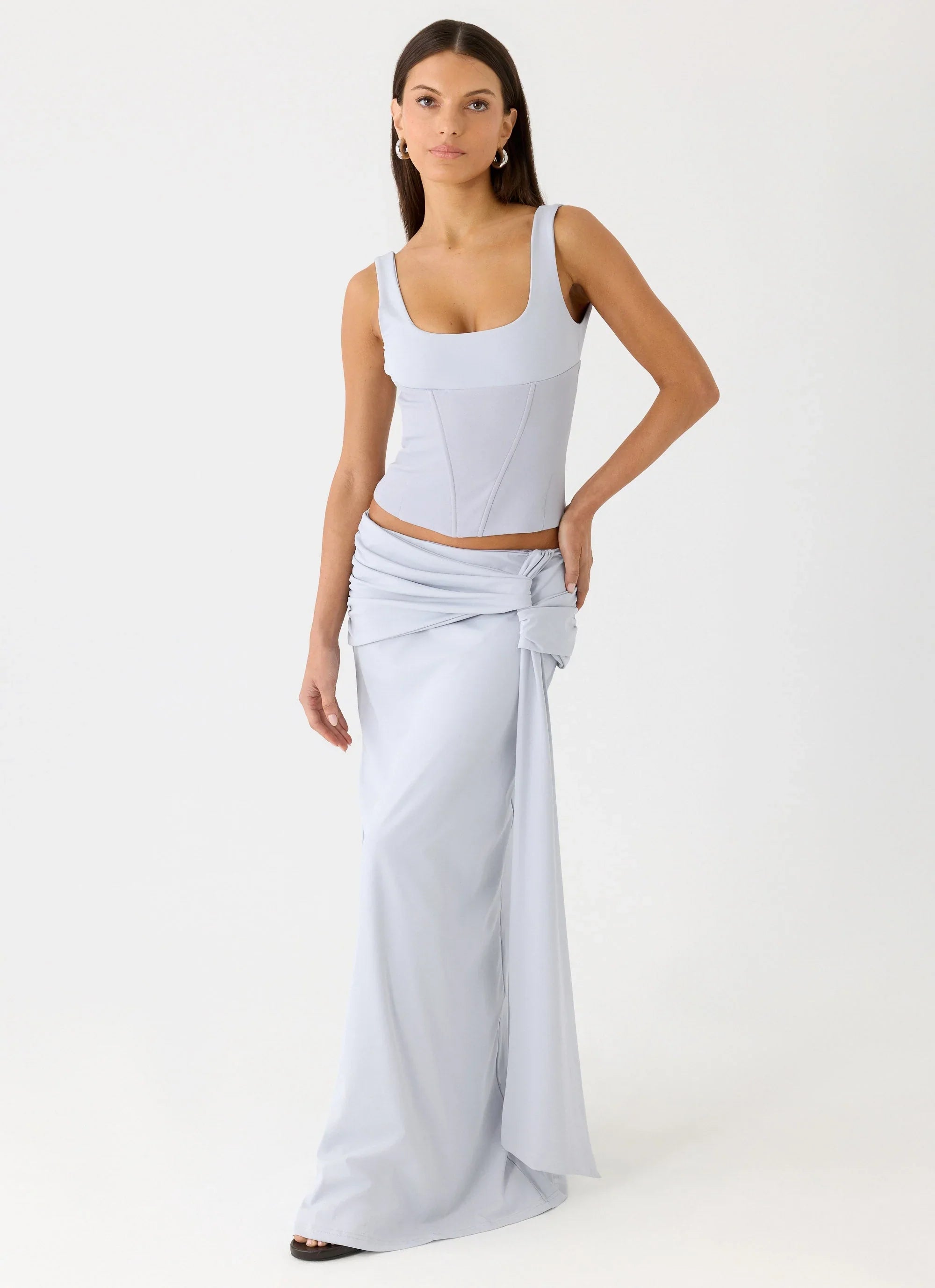 Romana Maxi Skirt Misty Blue