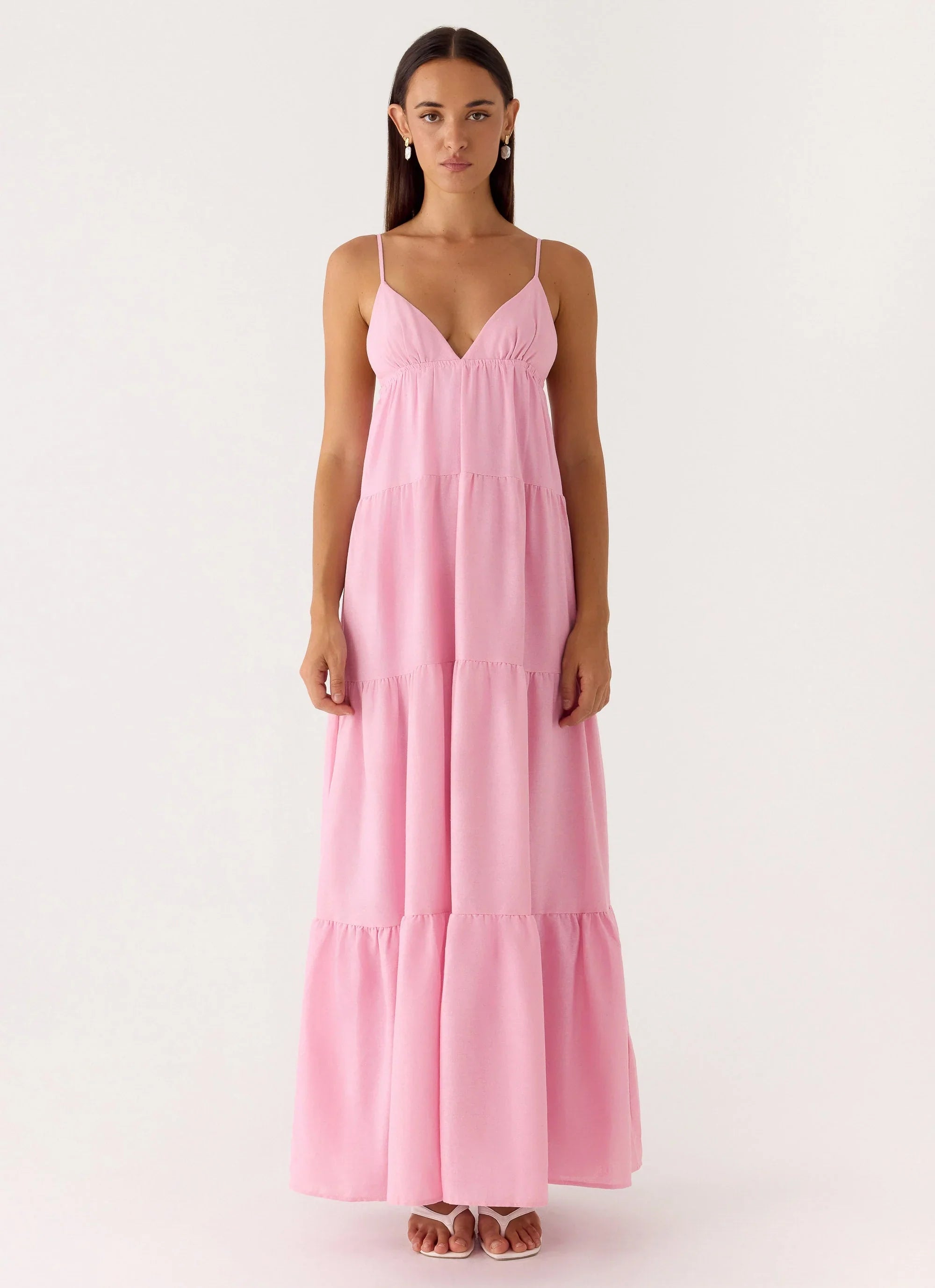 Lotty Linen Maxi Dress Pink