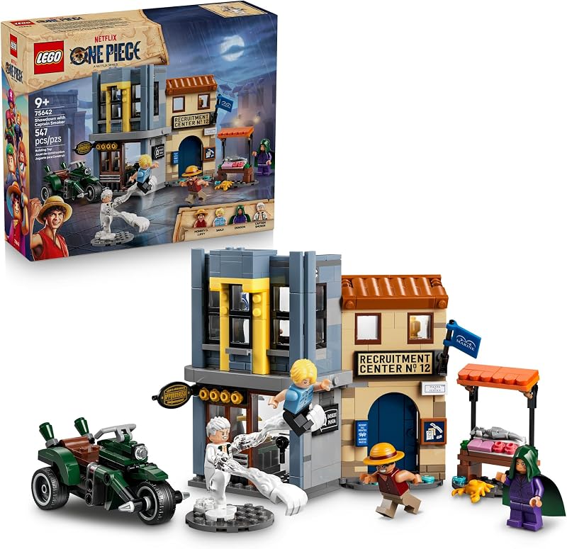 LEGO ONE PIECE Showdown with Captain Smoker 75642 Building Toys for Boys Girls Ages 9 Playset for Pretend Play 3 Character Minifigures 547 pieces Gift for Birthdays