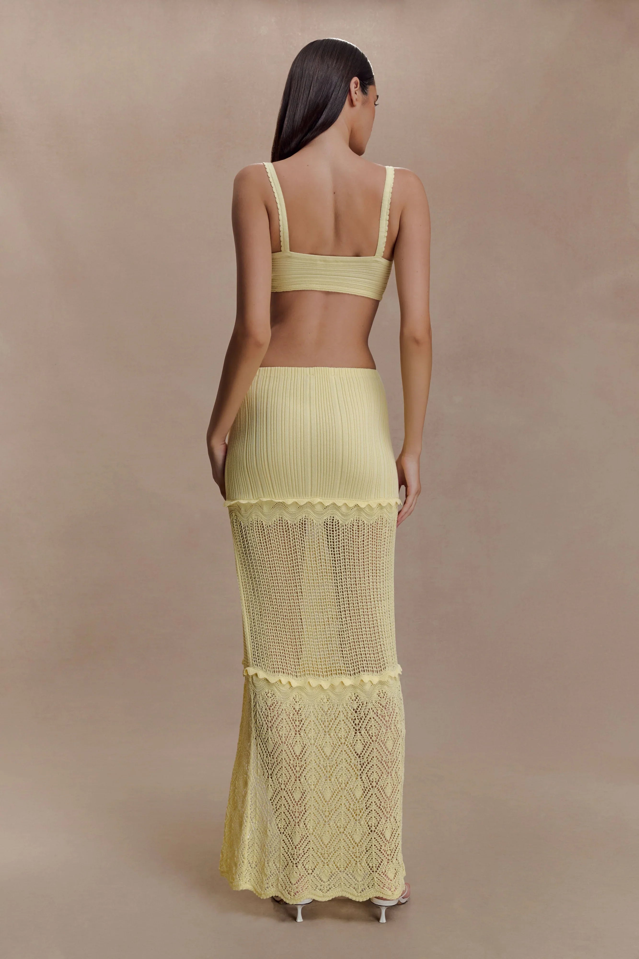 Coleene Pointelle Knit Top Lemon