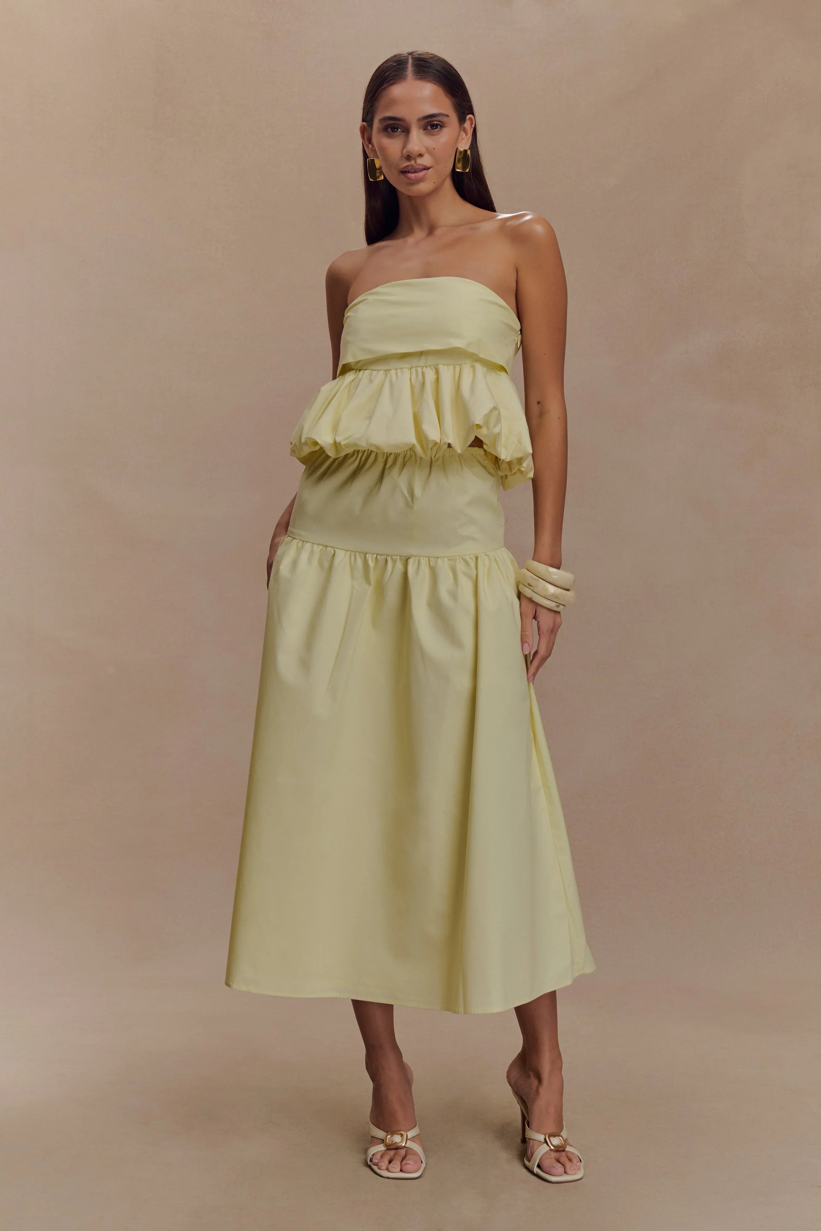 Amirah Midi Skirt Lemon