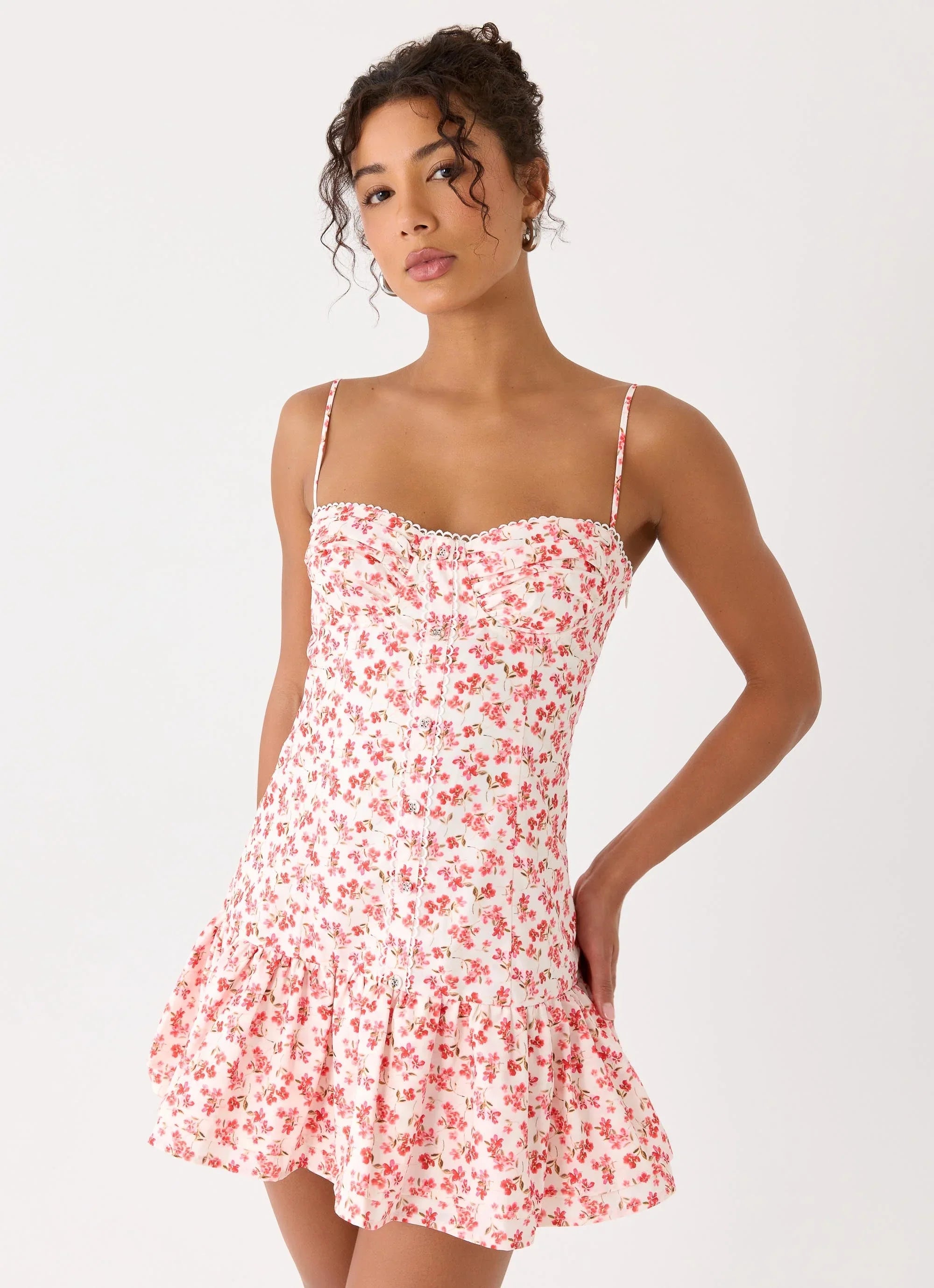 Loulette Mini Dress Porcelain Rose