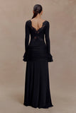 Electra Slinky Lace Maxi Dress Black