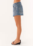 Davie Low Rise Denim Shorts Blue