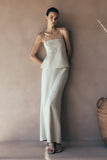 Casey Linen Embroidered Maxi Skirt Natural