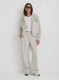 Grey Wide Leg Fourth Embroidered Jogger