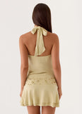 Aimee Mini Dress Pale Olive