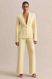 Rosalina Lemon Extreme Plunge Neck Tailored Blazer