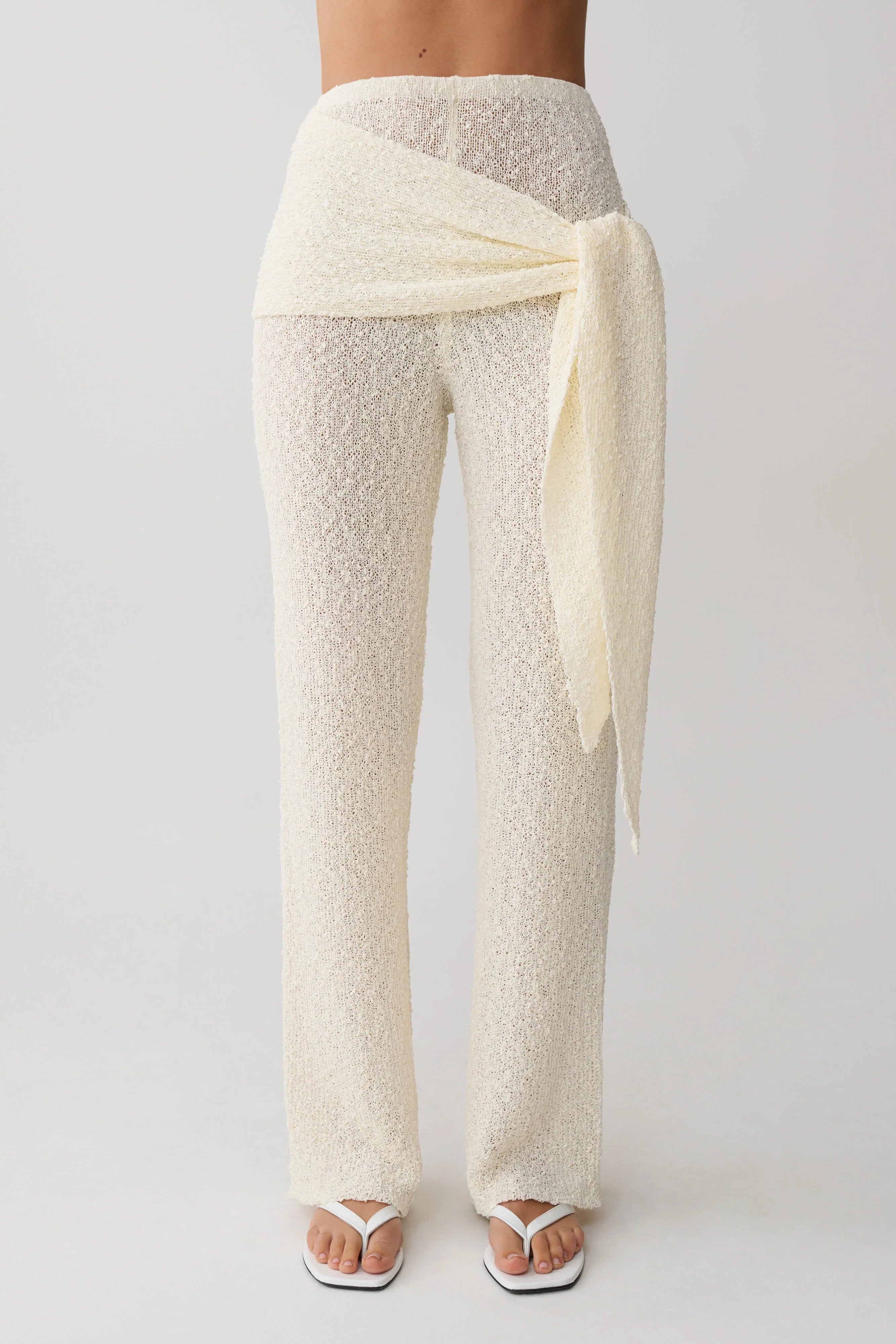 Mattais Boucle Knit Pants Ivory