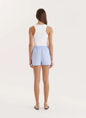 Blue And White Stripe Cotton Boxer Short