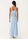 Odette Satin Maxi Dress Blue