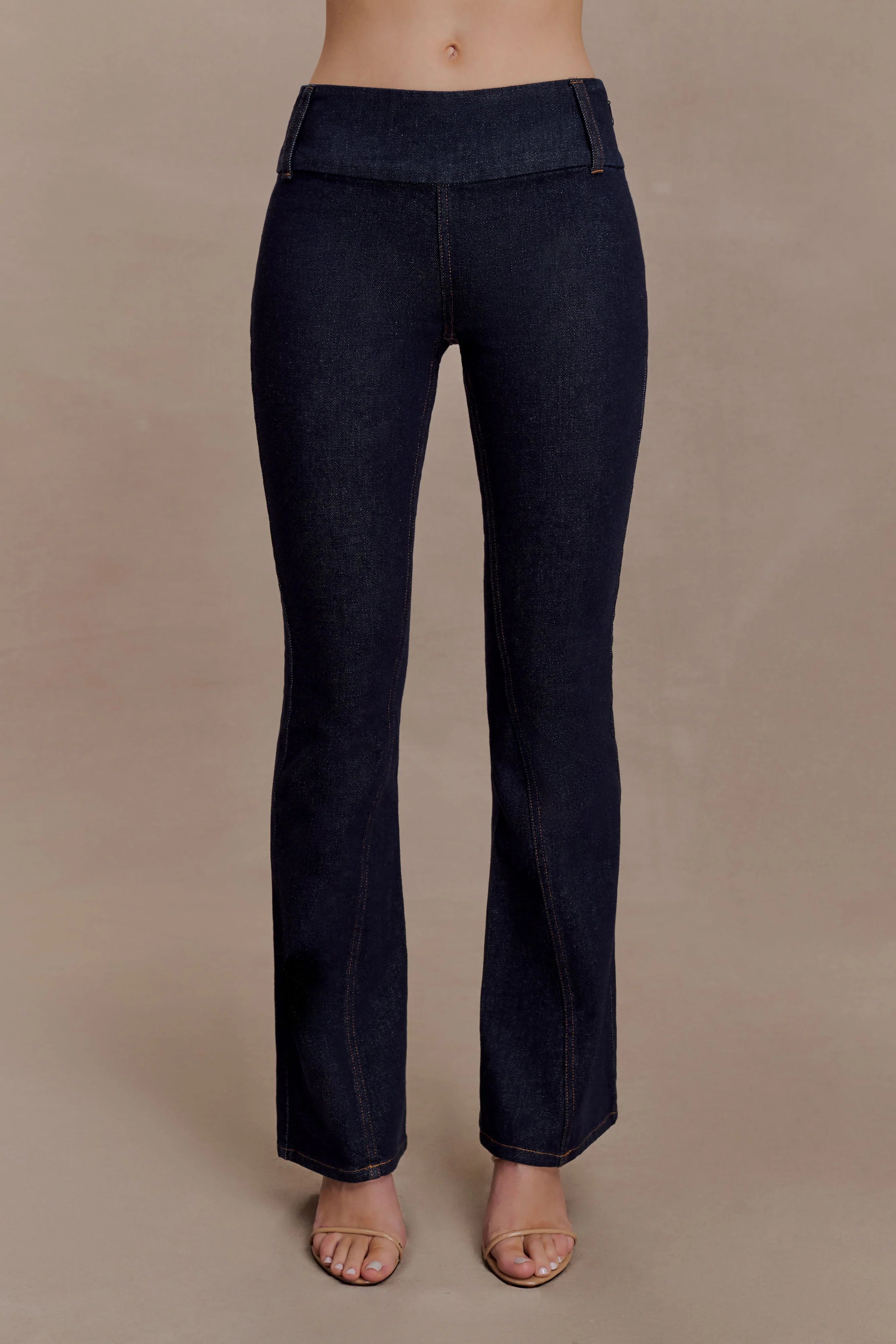 Shelly Flared Denim Jeans Washed Indigo Blue