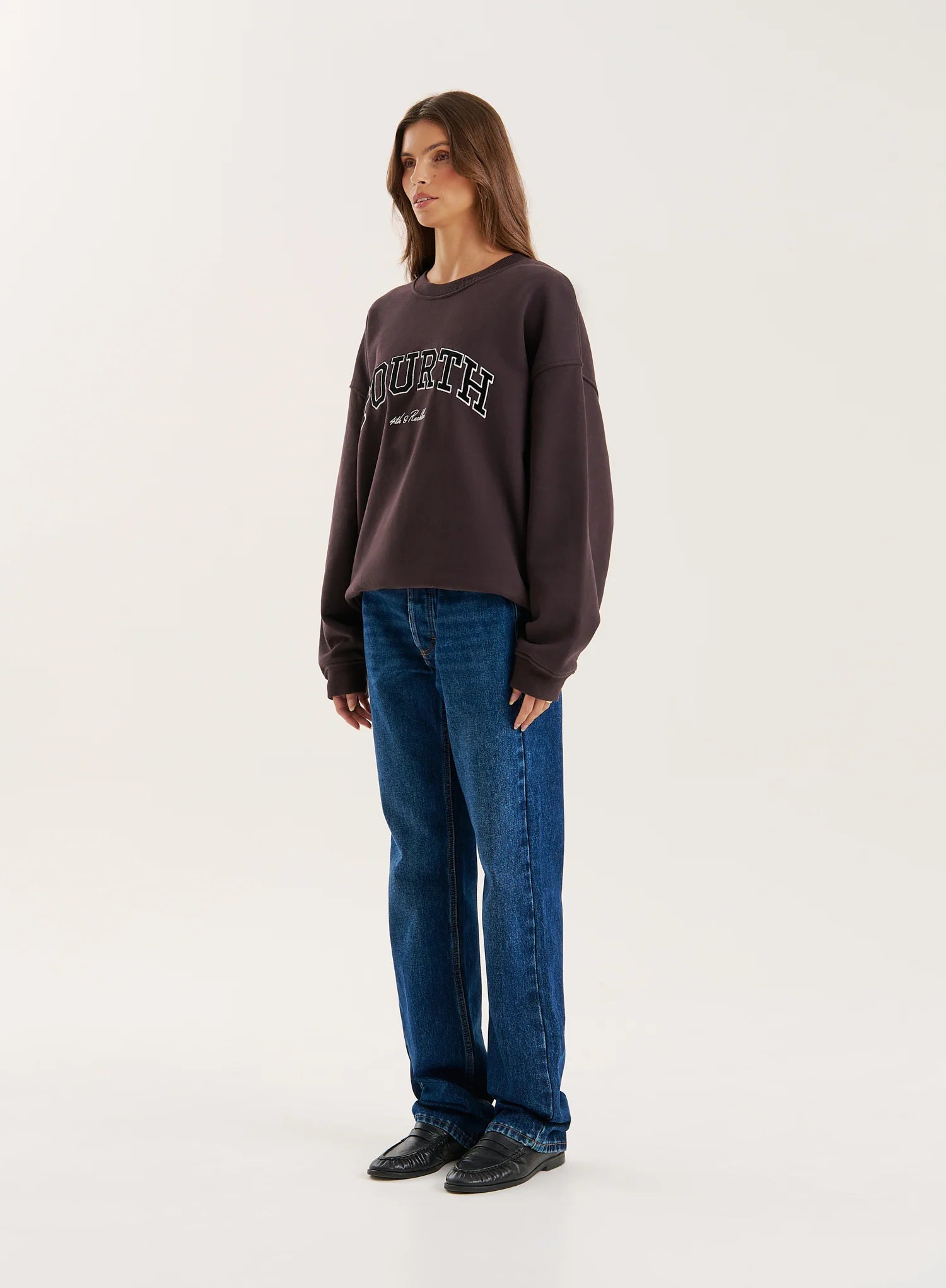 Chocolate Fourth Embroidered Branded Sweatshirt