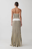 Joyce Stripe Maxi Knit Dress Khaki Ivory