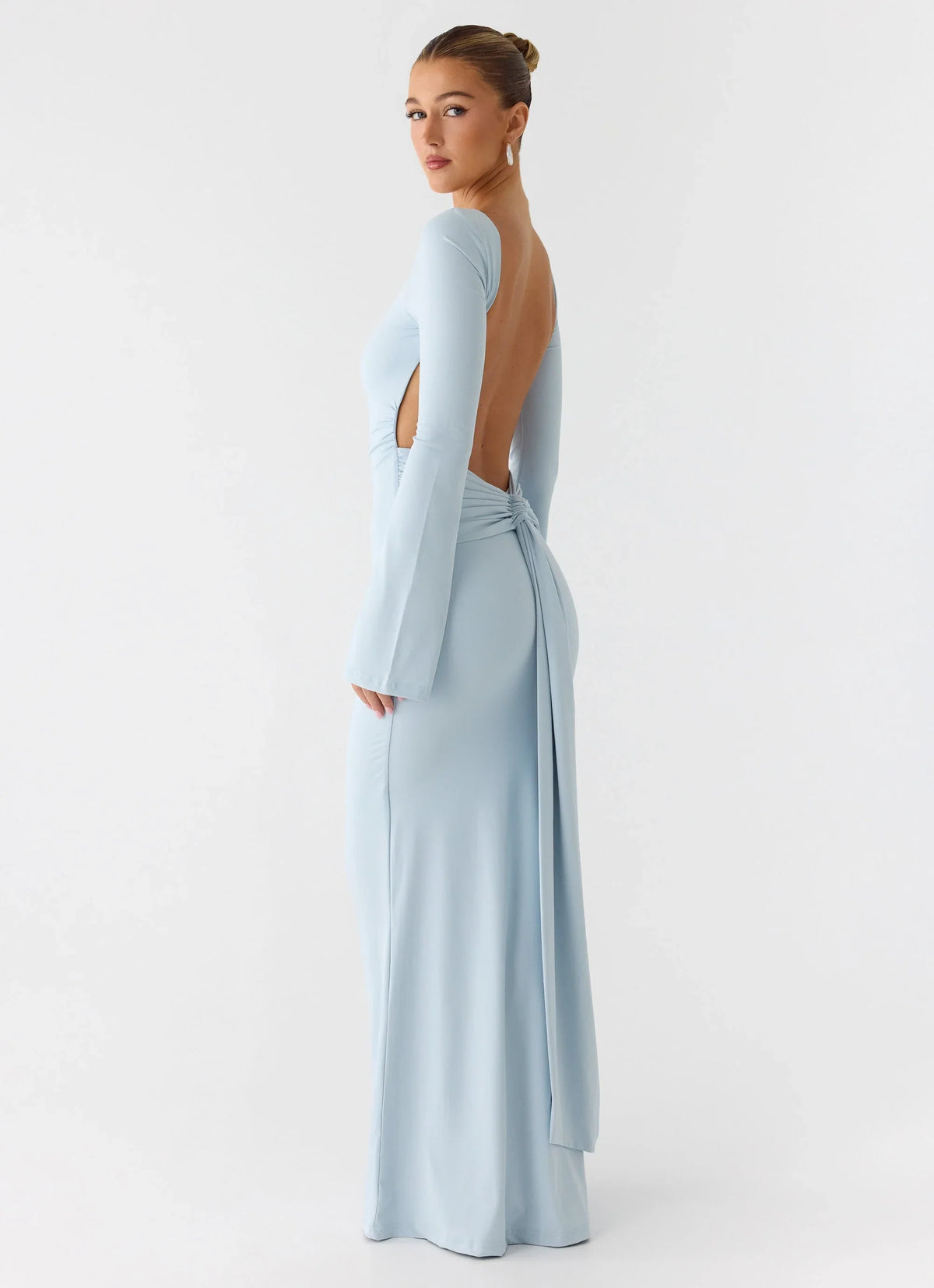 Midnight Song Long Sleeve Maxi Dress Misty Blue