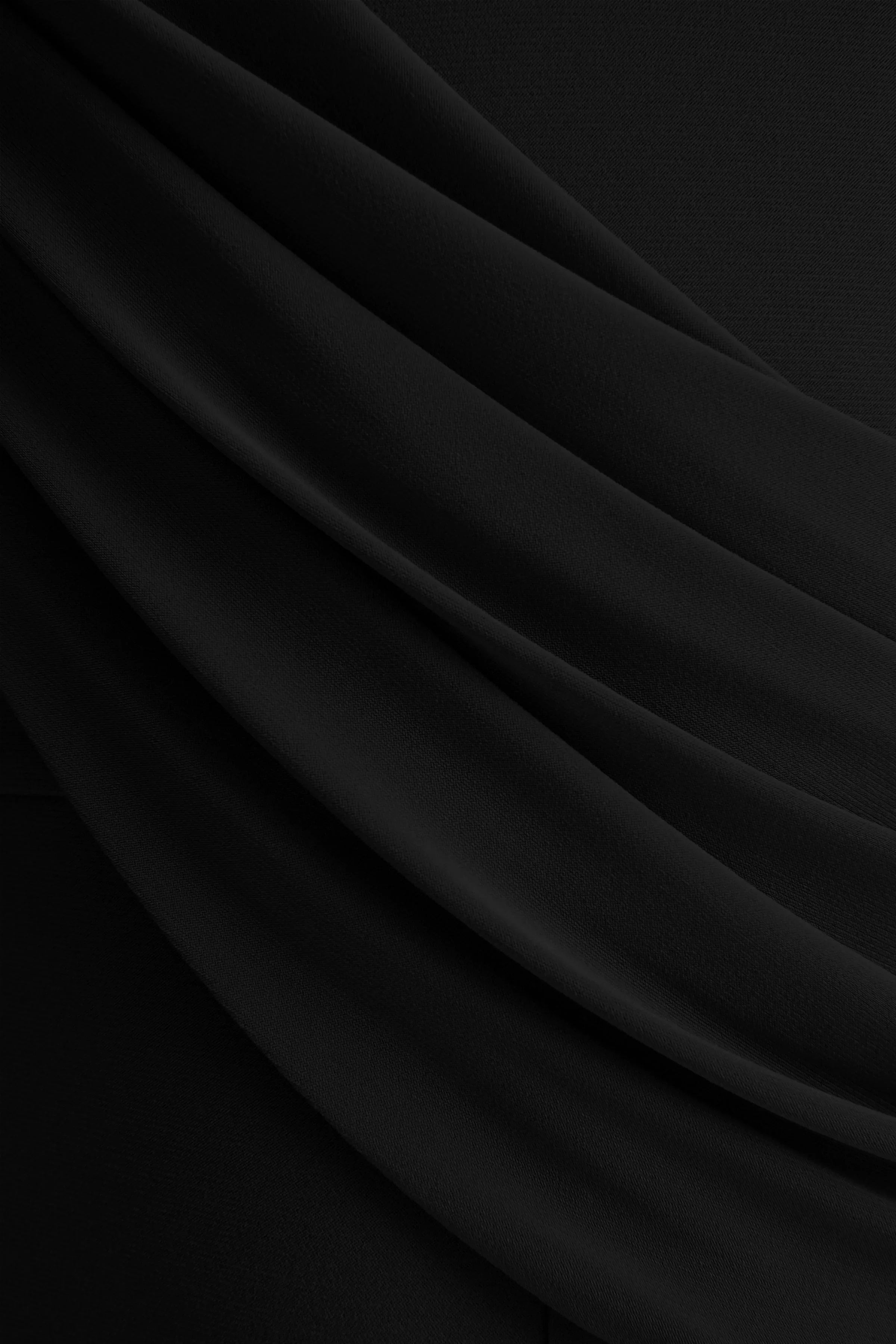 Labina Black Plunge Neck Jumpsuit With Cape Sleeves