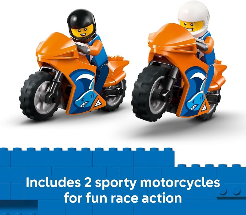 LEGO City Motorcycle Transporter Building Toy for Boys Girls Pretend Play Set for Preschool Kids Ages 4 Flatbed Truck Toy W 2 Toy Motorcycles 2 Minifigures Gift Idea for Birthdays 60491