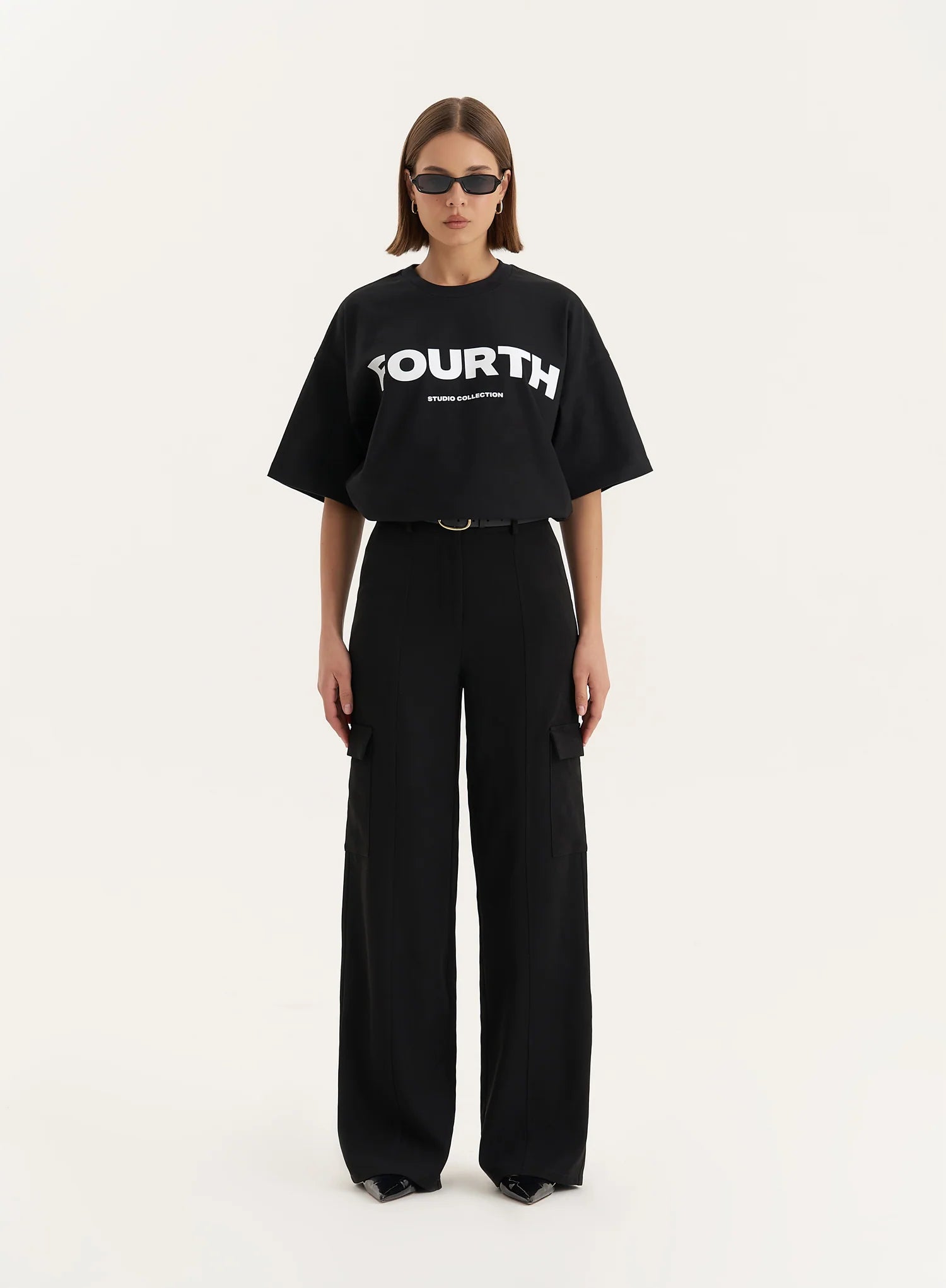 Black Fourth Branded Oversized T Shirt