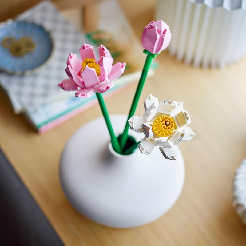 LEGO Lotus Flower Building Toy for Kids Girls Boys Ages 8 Artificial Lotus Flowers for Home Decor Display Creative Gift Idea for Her Him 40647