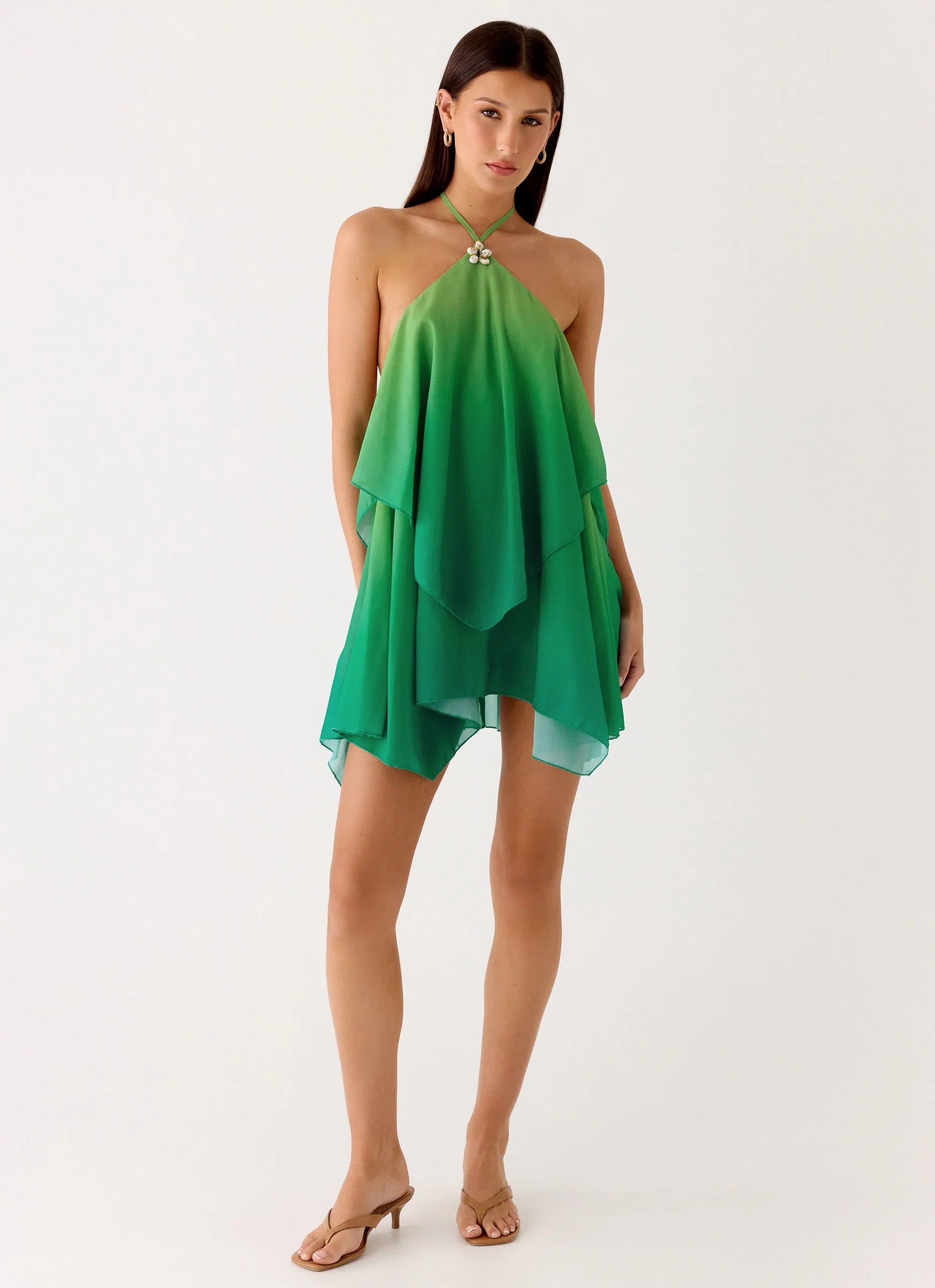 Twin Flame Mini Dress Green Gradient