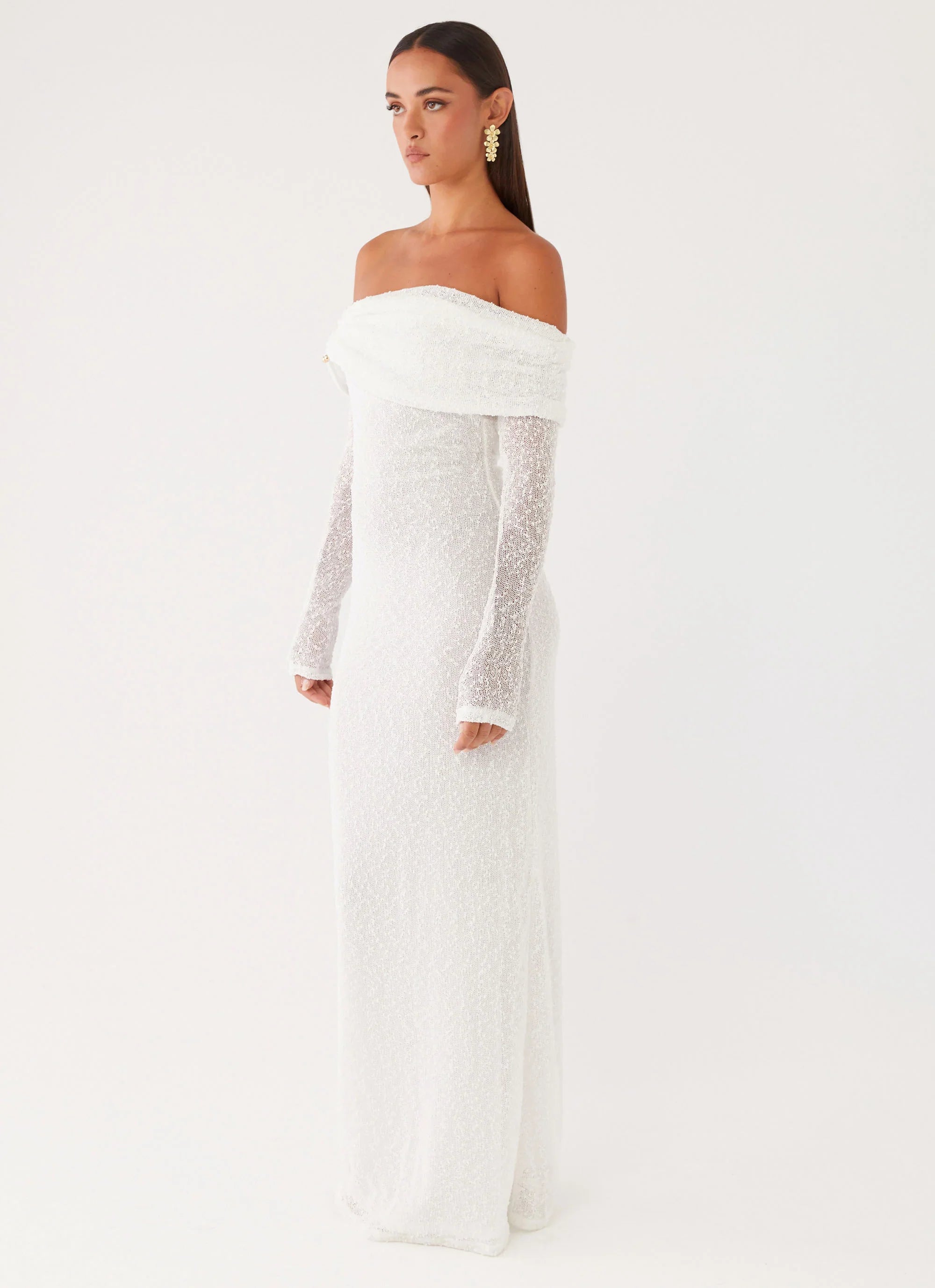 Pollyanna Knit Hardware Maxi Dress Ivory
