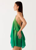 Twin Flame Mini Dress Green Gradient