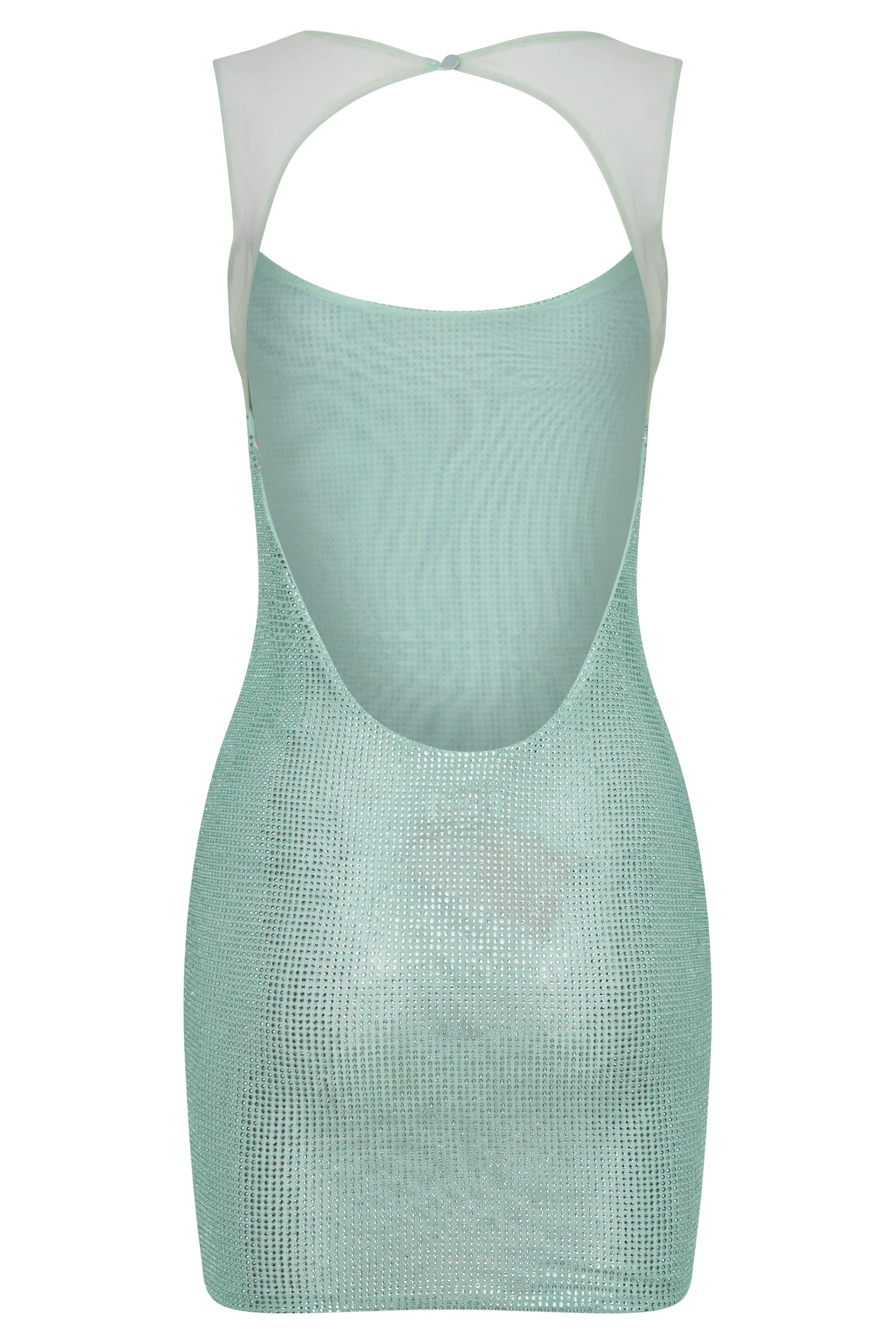Jasmyn Hot Fix Mini Dress With Mesh Back Mint