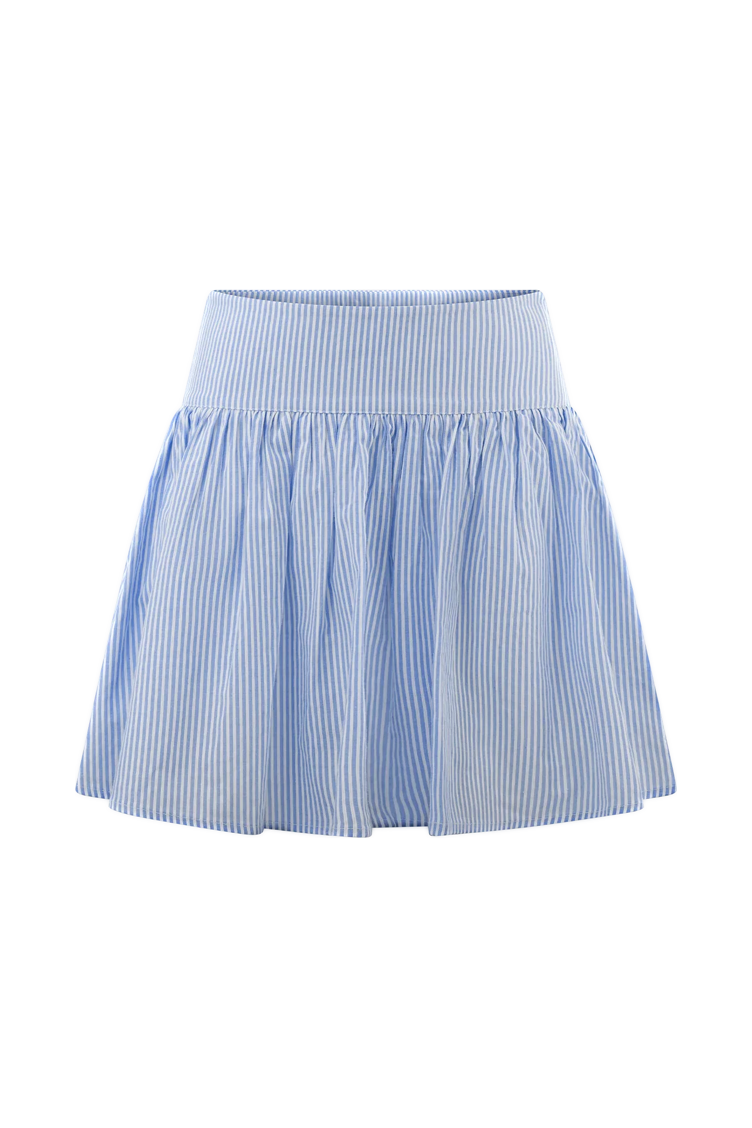 Gretel Hem Mini Skirt Blue Pinstripe