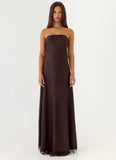 Kayleigh Strapless Maxi Dress Chocolate Torte