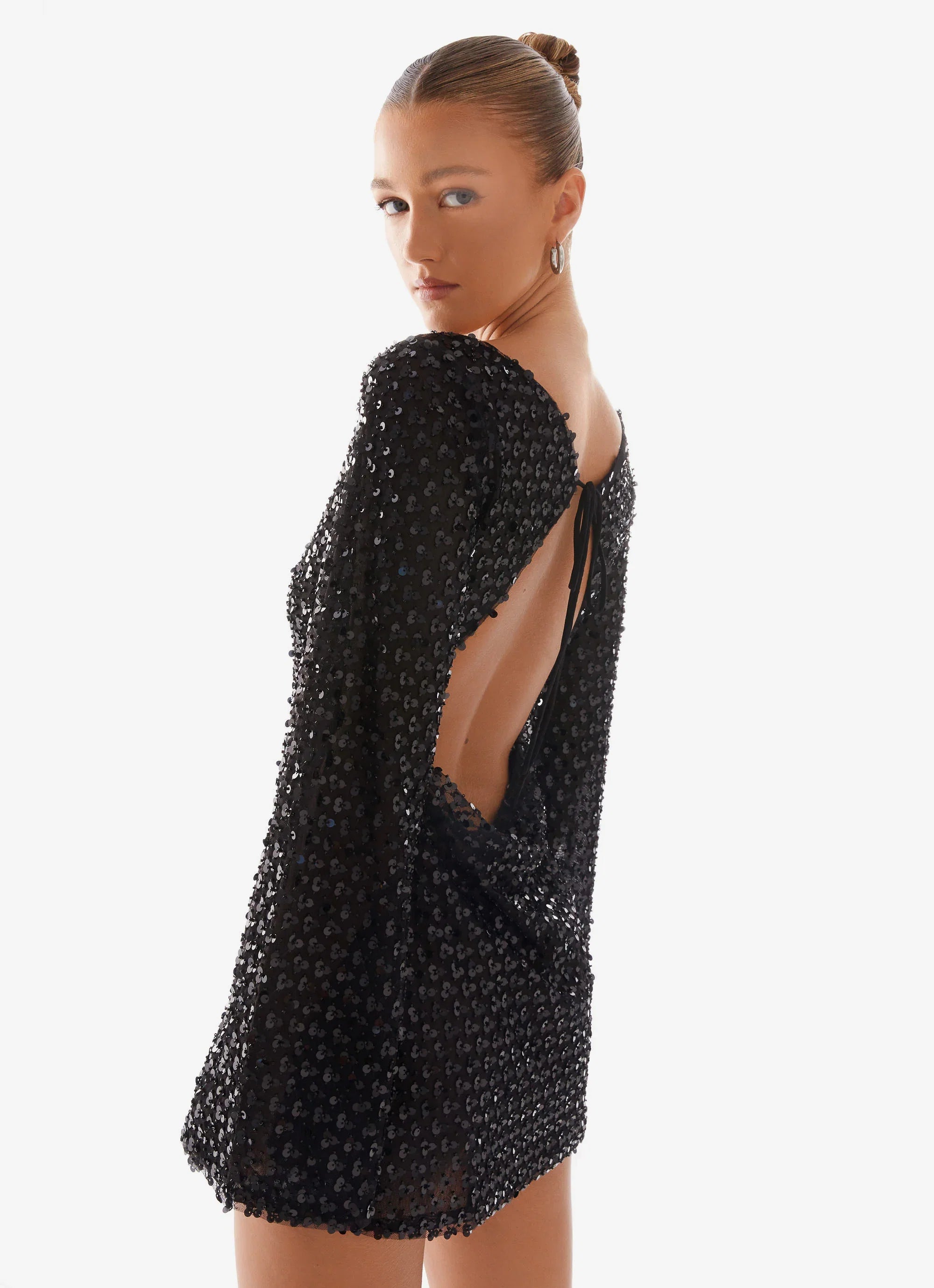 Edessa Sequin Mini Dress Black