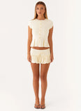 Landon Button Up Top Lemon