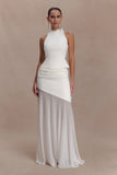 Portia Scuba And Mesh Maxi Skirt White