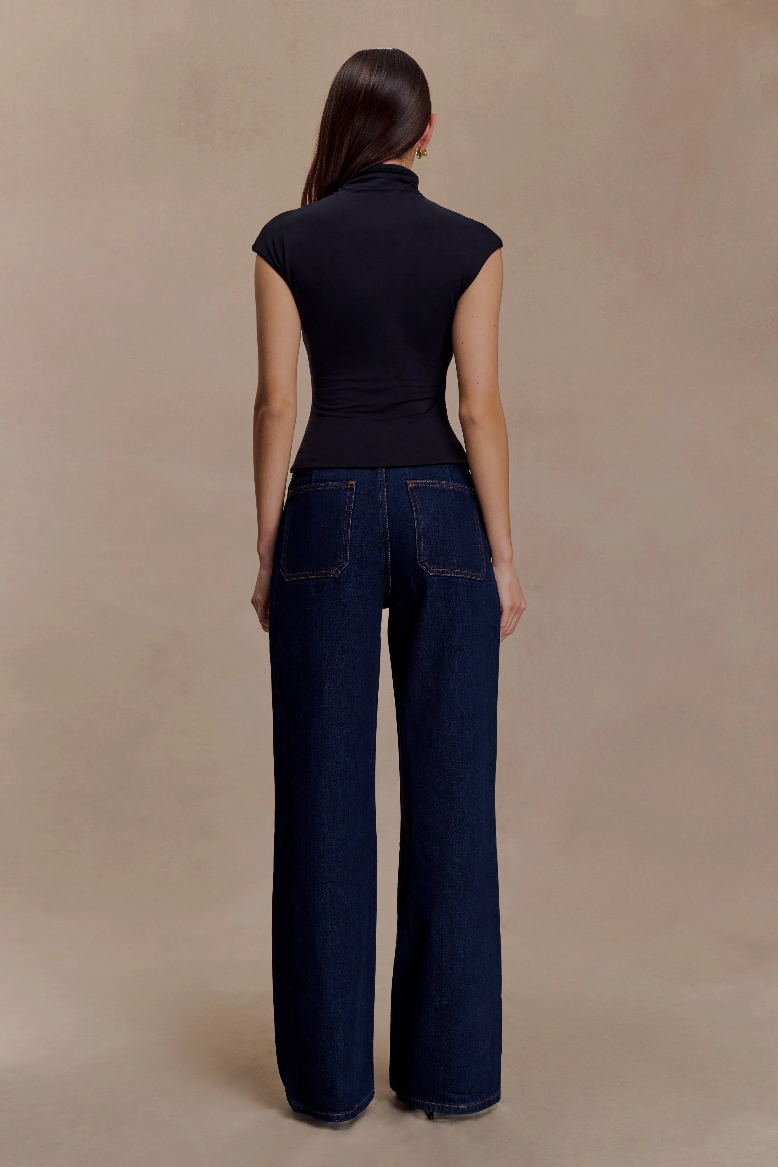 Freesia High Neck Sleeveless Top Black