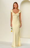 Jacky Yellow Satin Maxi Dress
