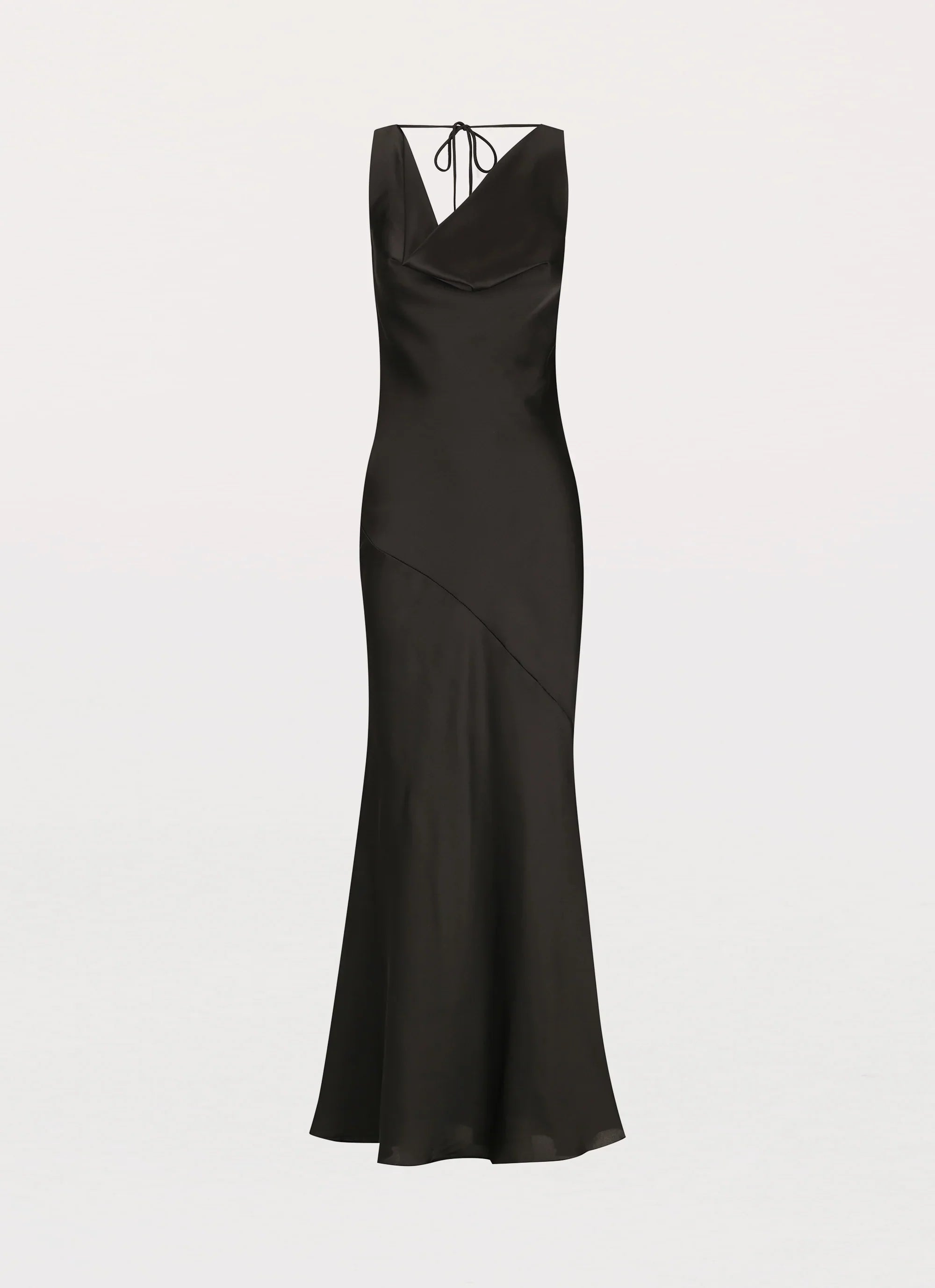 Be Mine Satin Maxi Dress Black