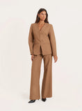 Taupe Tailored Straight Leg Trousers