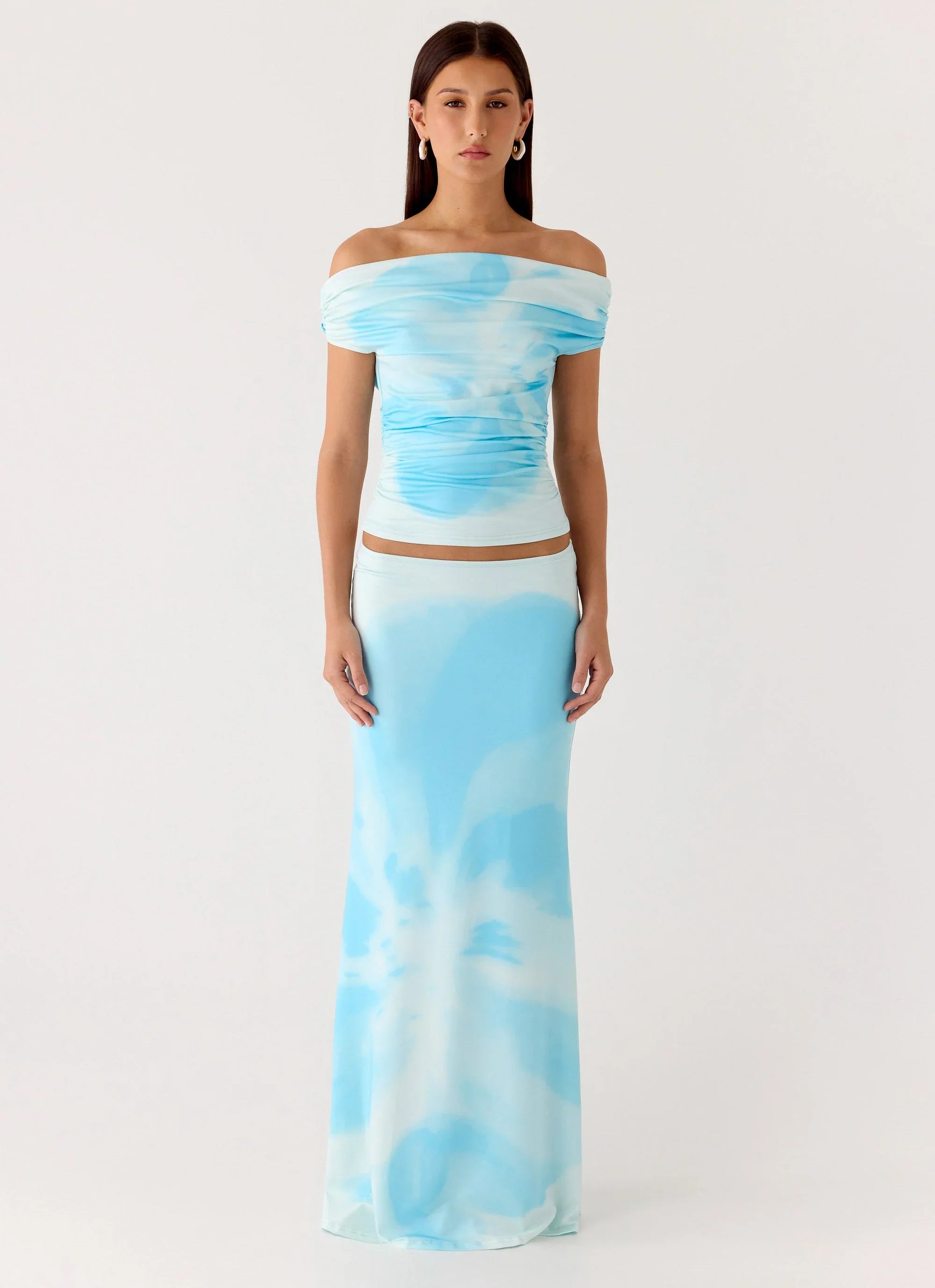 Moka Maxi Skirt Blooming Blue