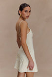 Brullo Embroidery Knit Mini Dress Ivory