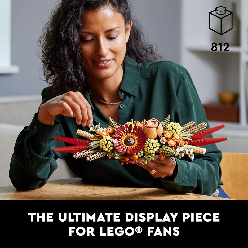 LEGO Icons Dried Flower Centerpiece Building Sets for Adults Ages 18 Years Fall Thanksgiving Decorations for Dinner Table or Mantel 10314