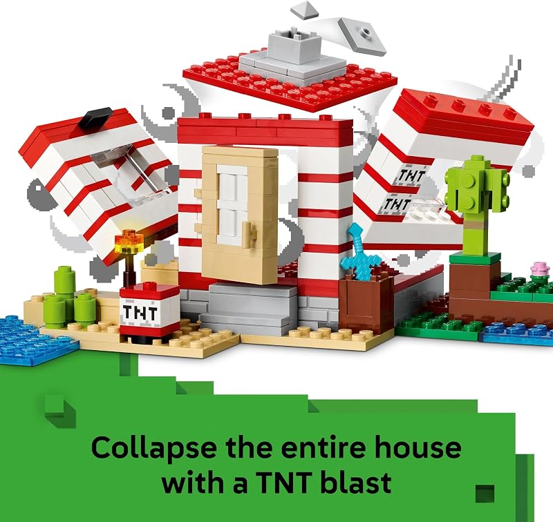 LEGO Minecraft The TNT Jungle House Building Toy Minecraft Toy for Boys and Girls Ages 8 Gift for Birthdays Video Game Playset for Fans 21275