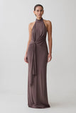 Cindylou Halter Knit Maxi Dress Peppercorn
