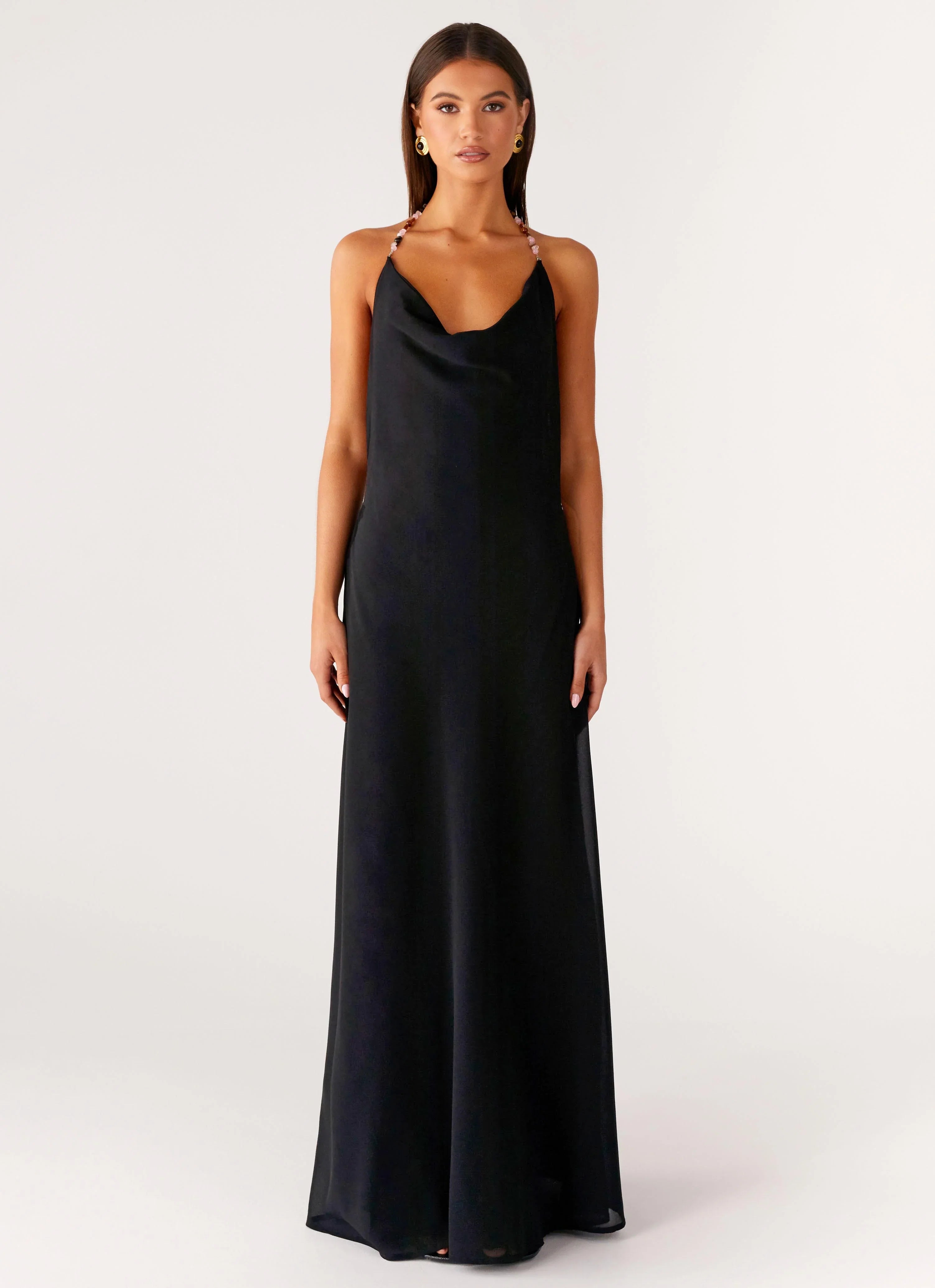 Morning Crush Cowl Maxi Dress Black