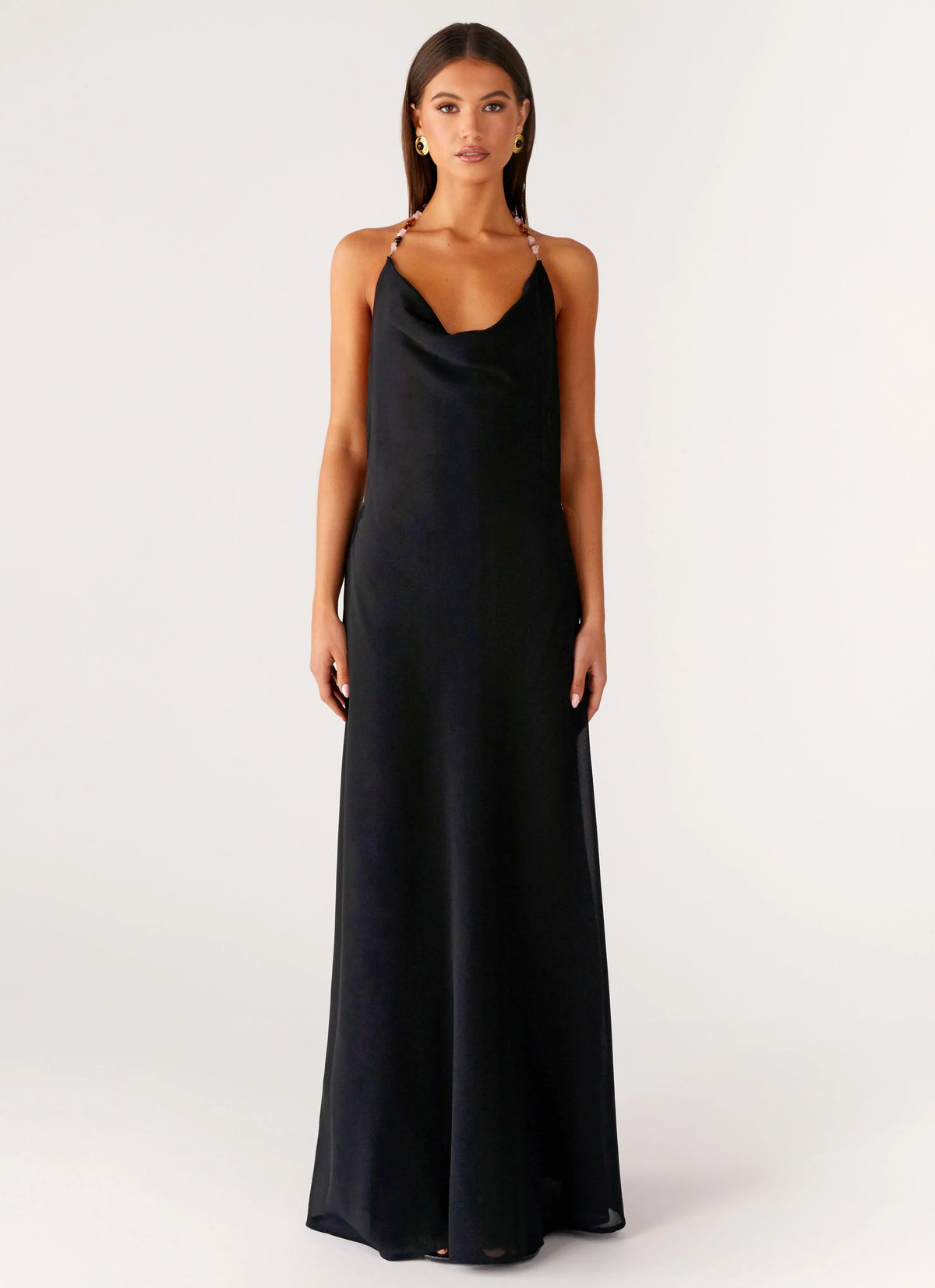 Morning Crush Cowl Maxi Dress Black
