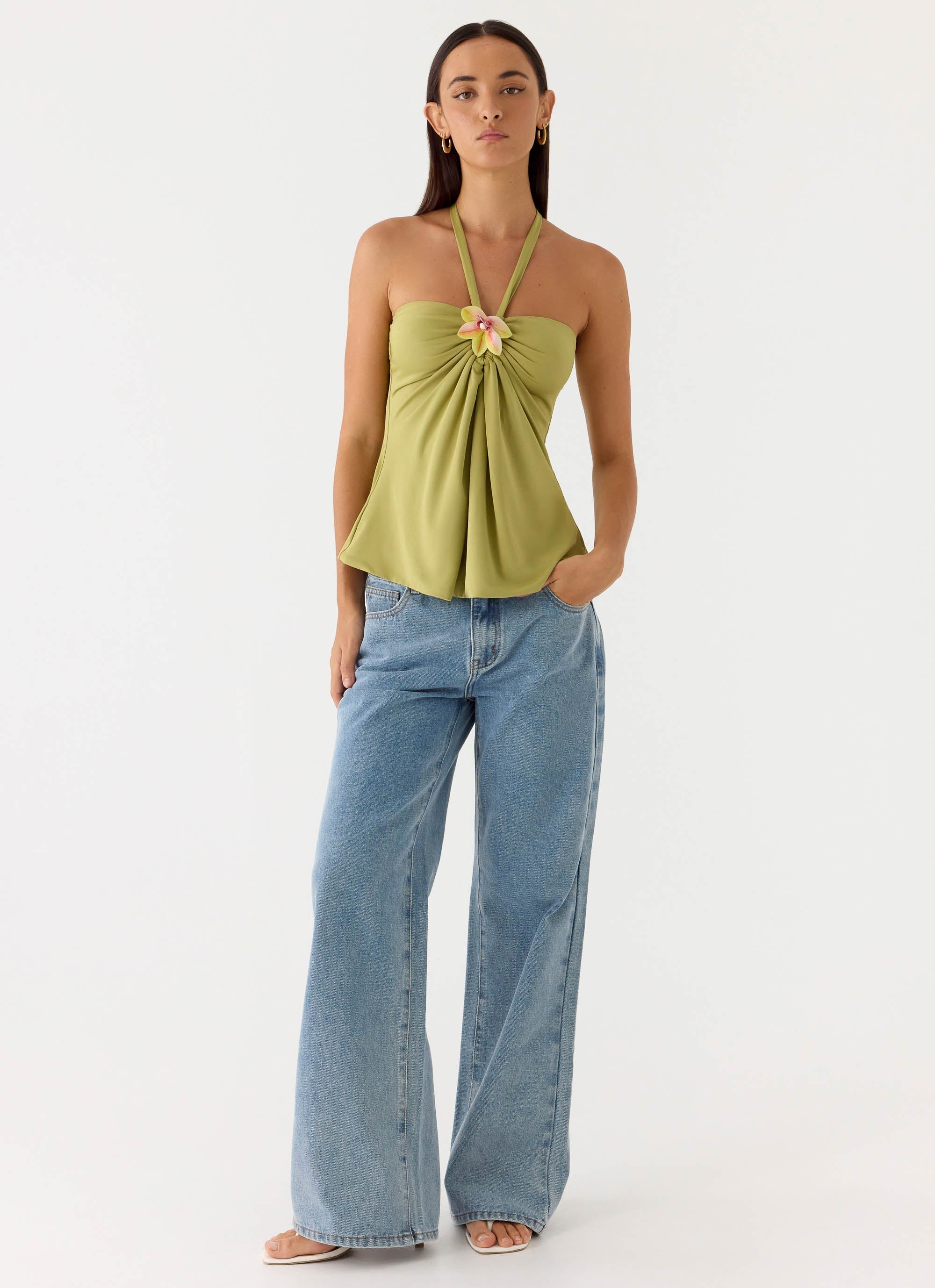 Aesha Low Rise Denim Jeans Light Denim